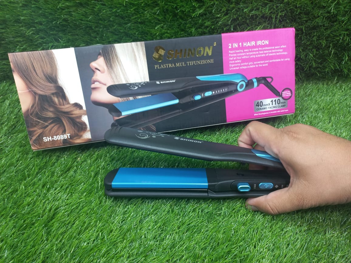 Shinon 2 in 1 Hair Iron, Straightner & Curler SH-8089T