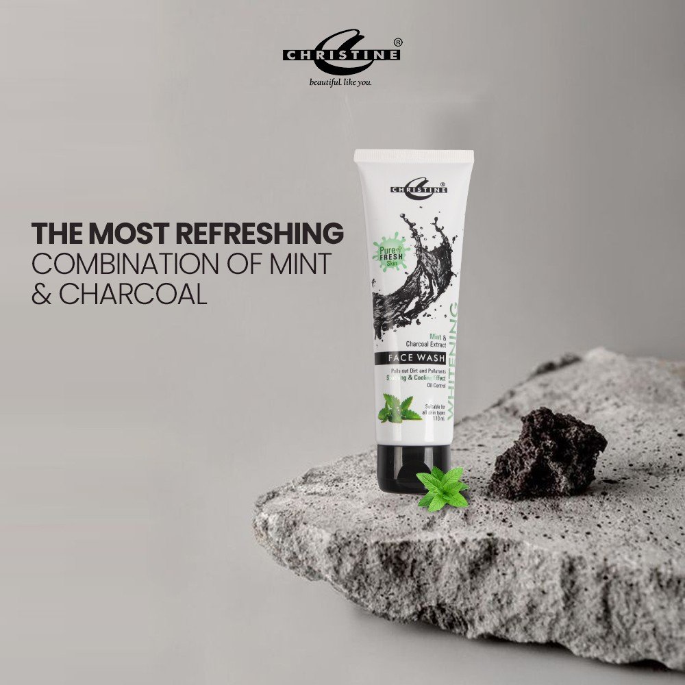 CHRISTINE Face Wash - Mint & Charcoal 110ml.