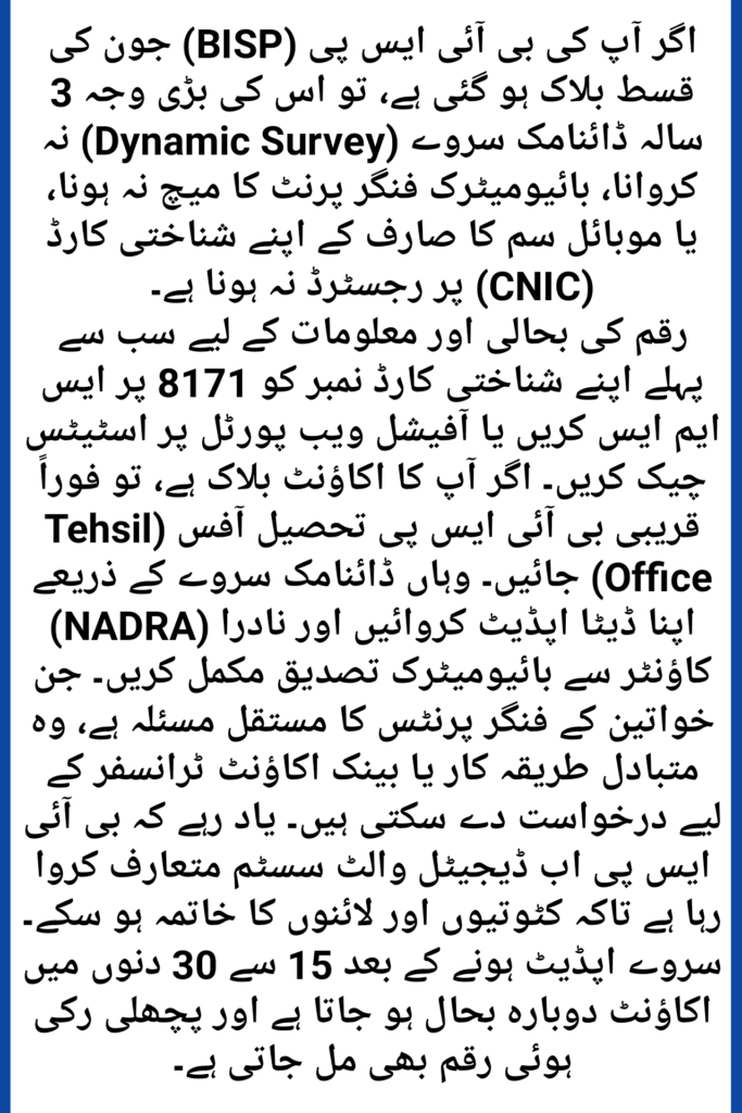 Why Is My BISP June Installment Blocked